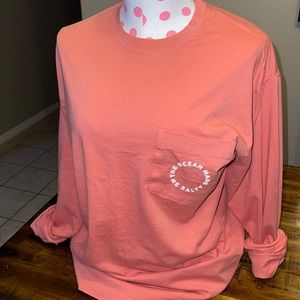 PINK long sleeve campus tee